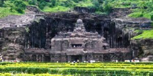 Carving at Ellora Caves